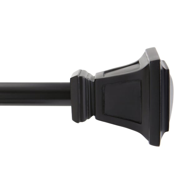 Kenney Mfg Kenney Seville 5/8" Standard Decorative Window Curtain Rod, 90-130", Matte Black KN75797NP - main